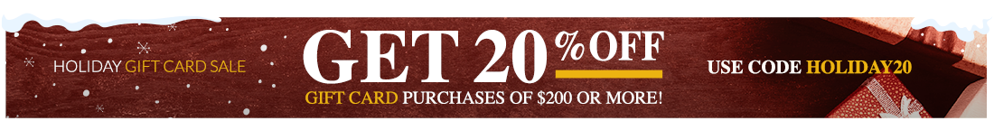 Holiday Gift Card Sale - Save 20%
